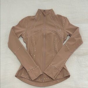 Lululemon athletica Tan nude Embellished rhinestone align Jacket 4